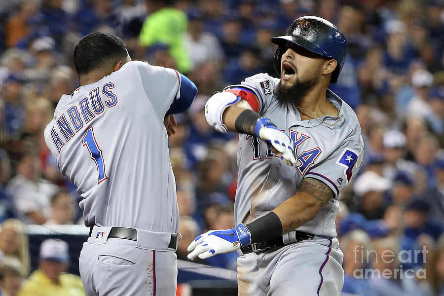 Elvis Andrus and Rougned Odor Photograph by Tom Szczerbowski