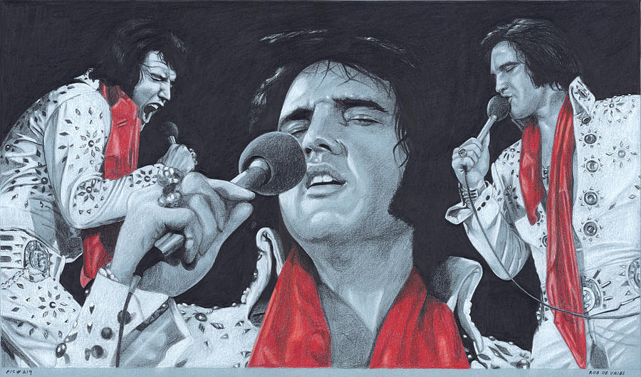 Elvis in Charcoal no. 234 #2 Drawing by Rob De Vries