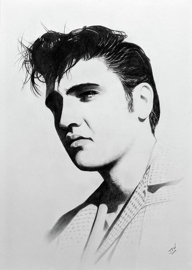 Elvis Presley, Ink sketch original A4 – Basesketch