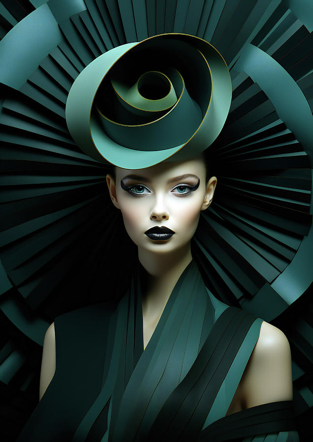 Portrait Mixed Media - Emerald #1 by Jacky Gerritsen