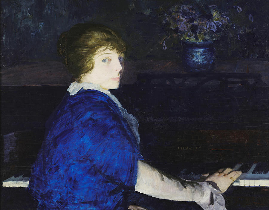 Emma at the Piano Painting by George Bellows - Pixels