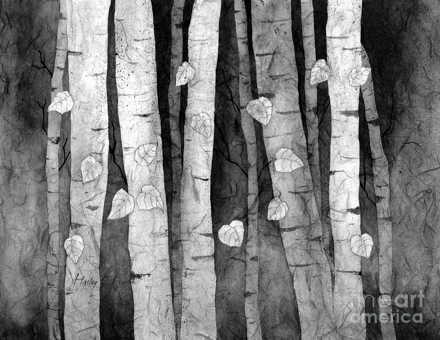 Enchanted Forest In Black And White Painting