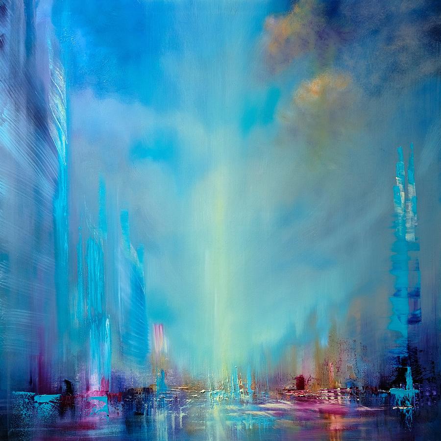 Endless - a city far away_ #1 Painting by Annette Schmucker