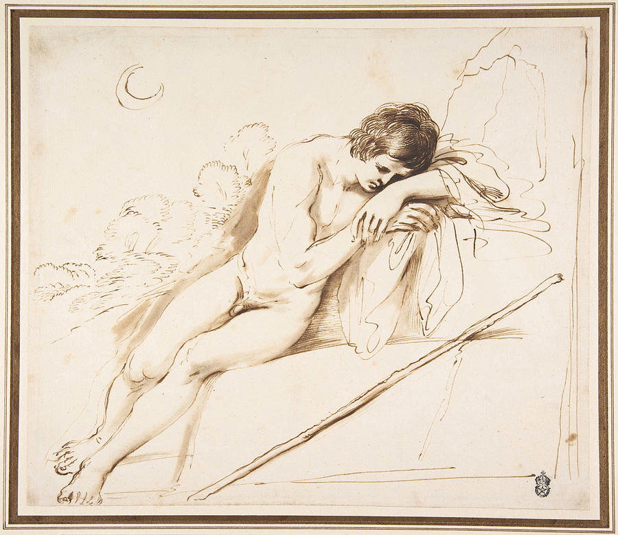 Endymion Sleeping #2 Drawing by Guercino