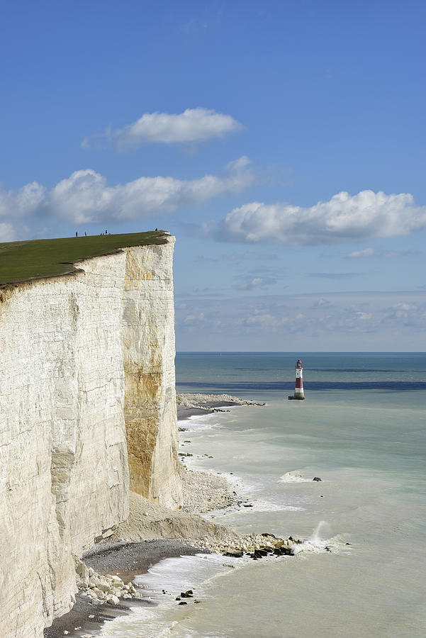 England, Sussex, Eastbourne, Seven Sisters Country Park, Beachy Head, Lighthouse and Seven Sisters Chalk Cliffs #1 Photograph by Westend61
