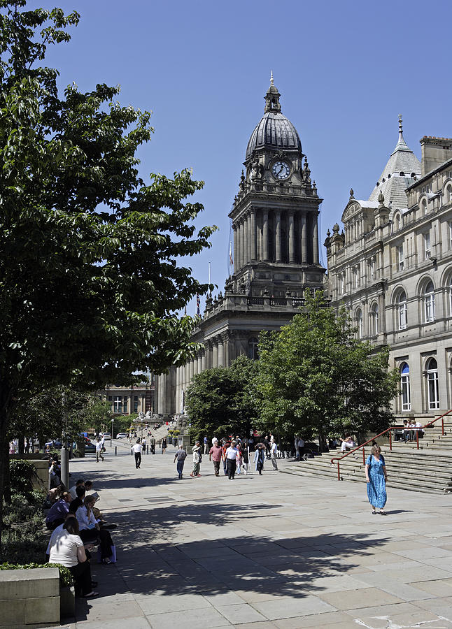 England, West Yorkshire, Leeds, Town Hall and City Art Gallery #1 Photograph by Peter Scholey