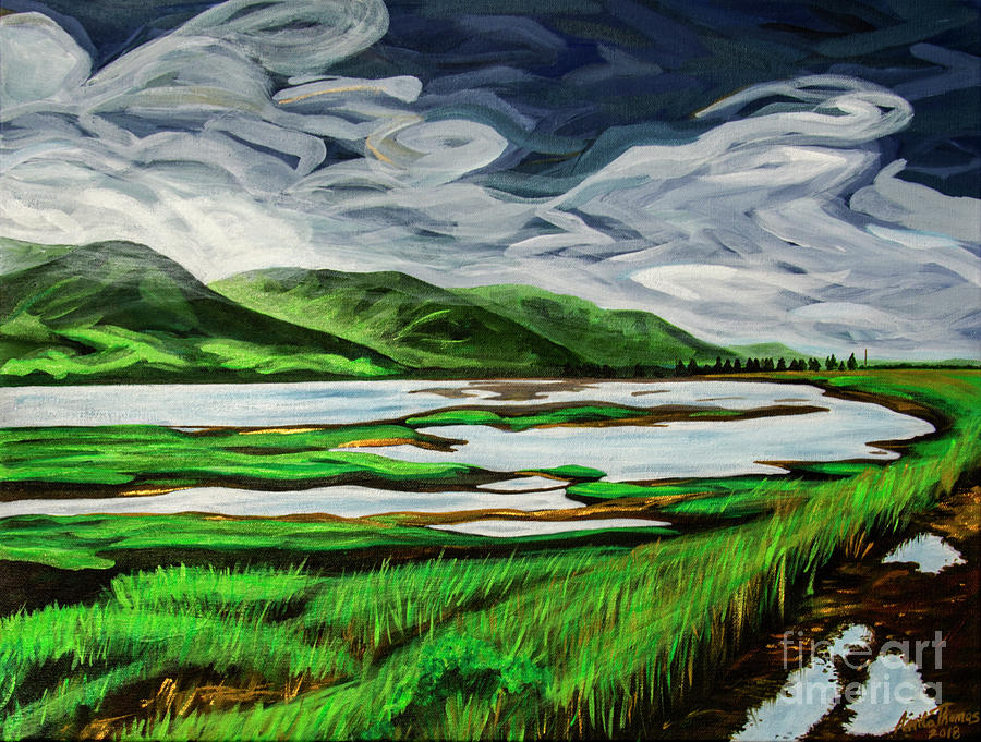 Englishtown, Cape Breton Island, Nova Scotia #1 Painting by Anita Thomas