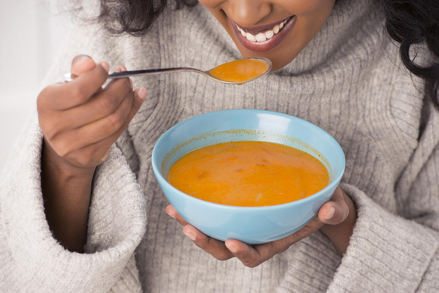 Enjoy hot soup at winter. #1 Photograph by RuslanDashinsky