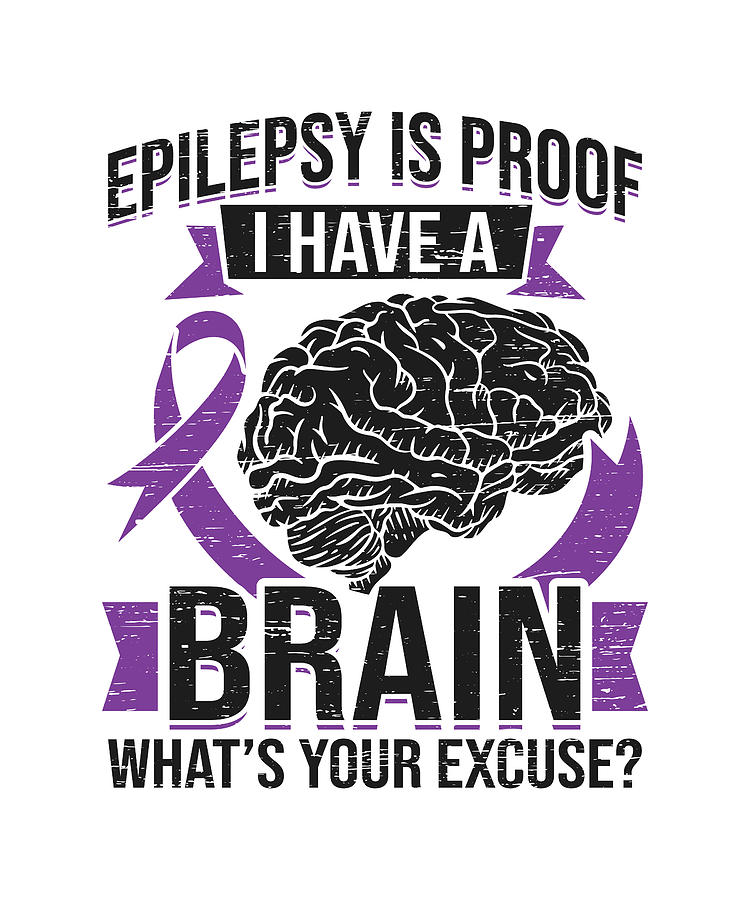 Epilepsy Brain Purple Ribbon Epileptic Epilepsy Digital Art by Florian ...