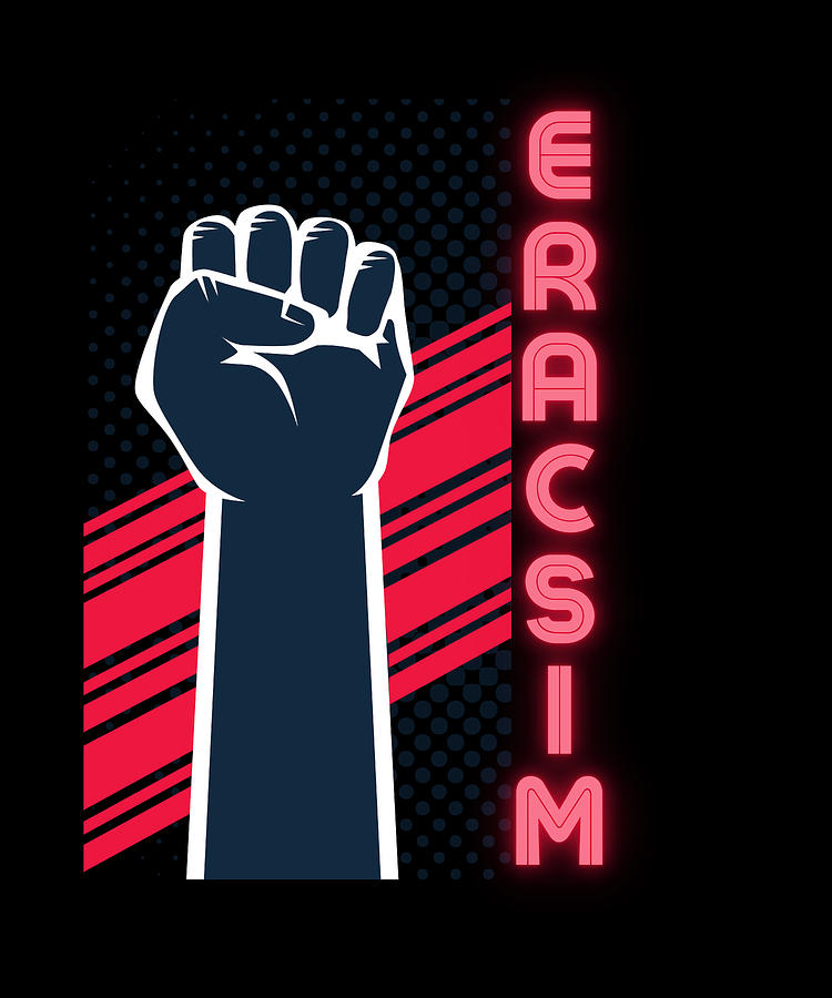 Eracism Erase Racism BLM Black Lives Matter End Racism Drawing by Kanig