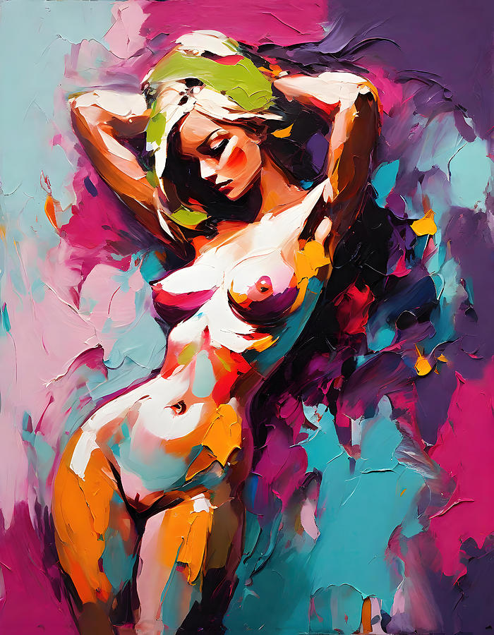 Female Nude Original deals Acrylic Figure Painting