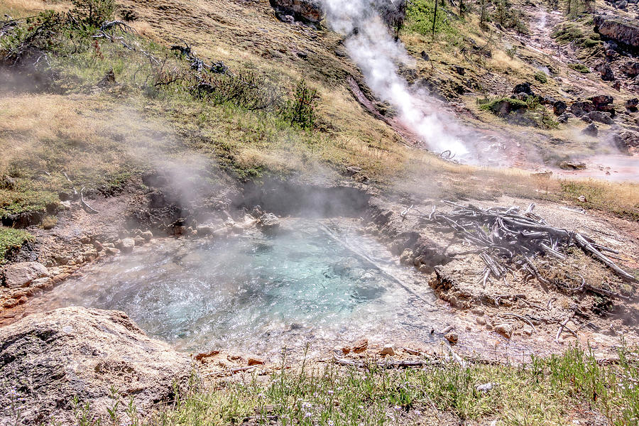 Eruption of Old Faithful geyser at Yellowstone Nationl park #1 Photograph by Alex Grichenko