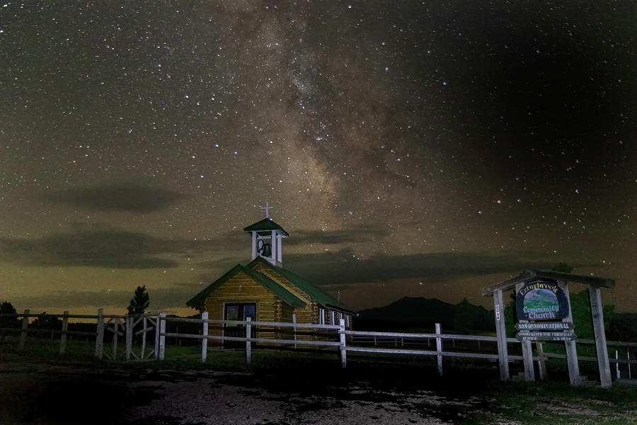 Esterbrook  Church with the Milky Way #1 Photograph by Laura Terriere