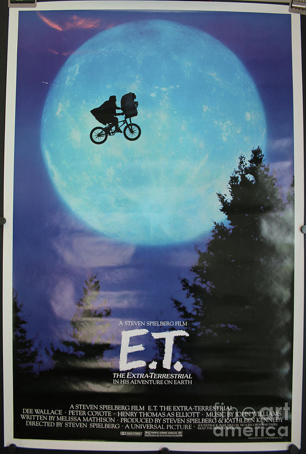 Et The Extra Terrestrial Original Et Bike Over The Moon 1 Sheet Movie ...