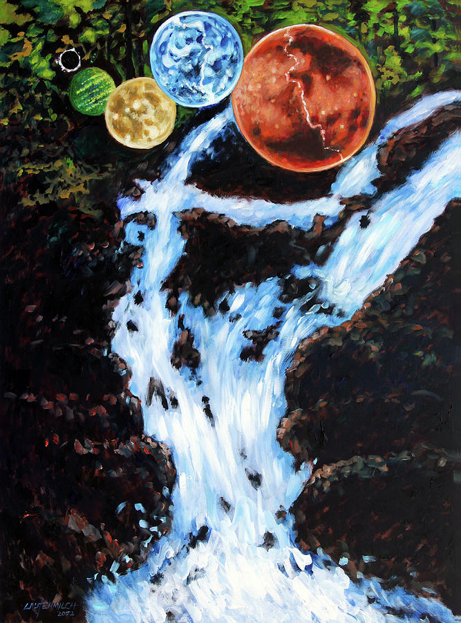Eternal Waterfall #1 Painting by John Lautermilch