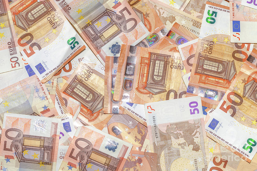 Euro banknotes background #1 Photograph by Benny Marty