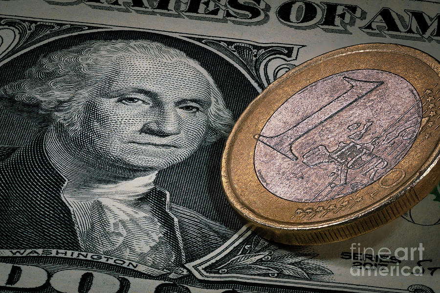 Euro Dollar Exchange Rate Parity Close Up Macro #1 Photograph by Pablo Avanzini