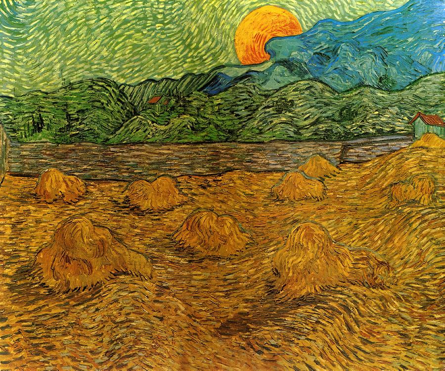 Evening Landscape With Rising Moon - Vincent Van Gogh Painting By ...