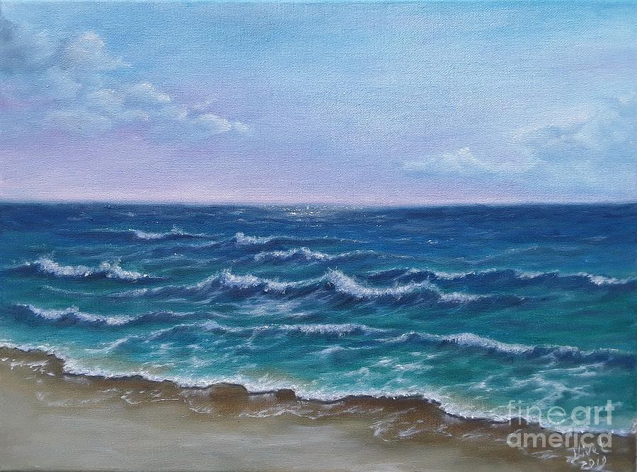 Evening ocean Painting by Laura Livetskiy | Fine Art America