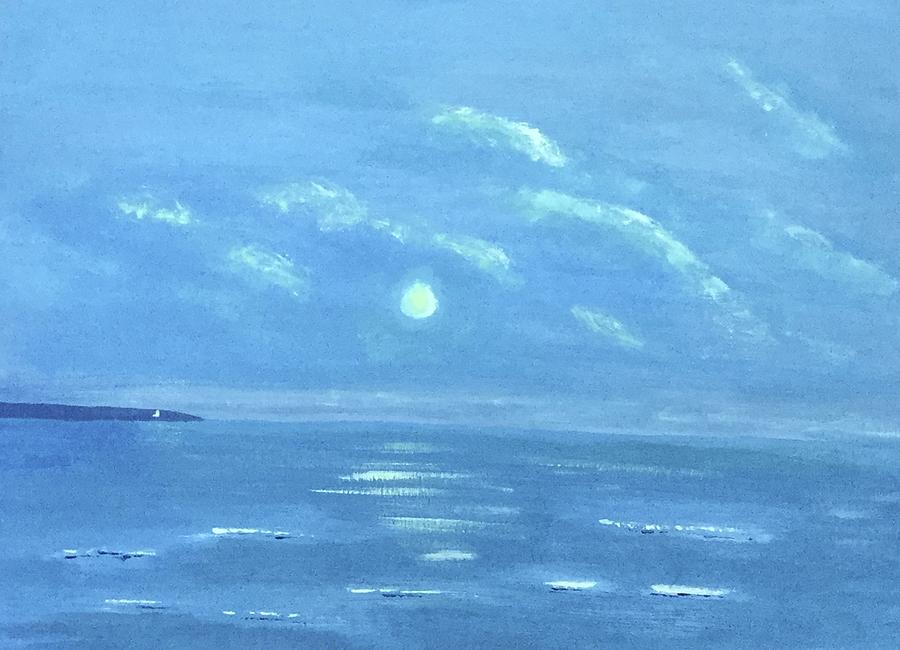 Evening sky over Falmouth Bay #1 Painting by Barbara Magor