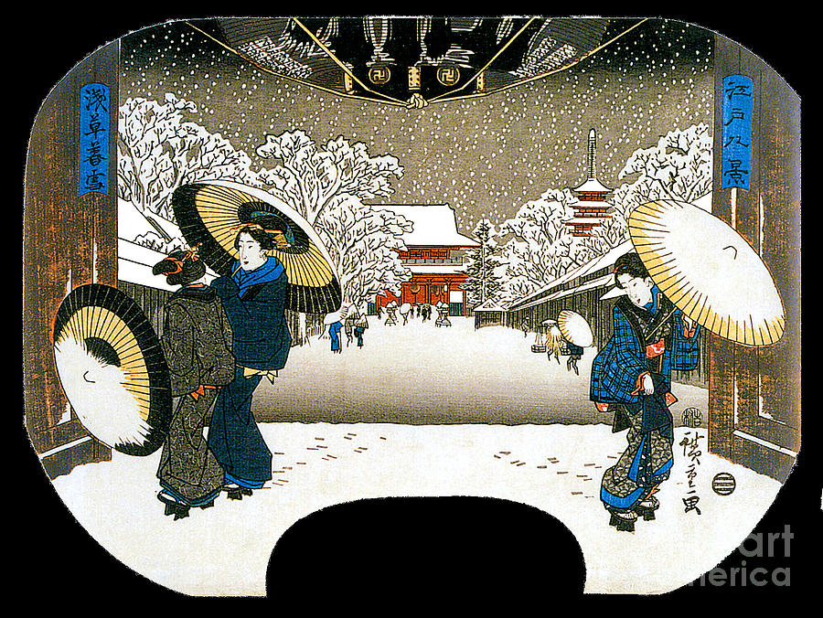 Evening Snow At Asakusa From The Series Eight Views Of Edo Painting