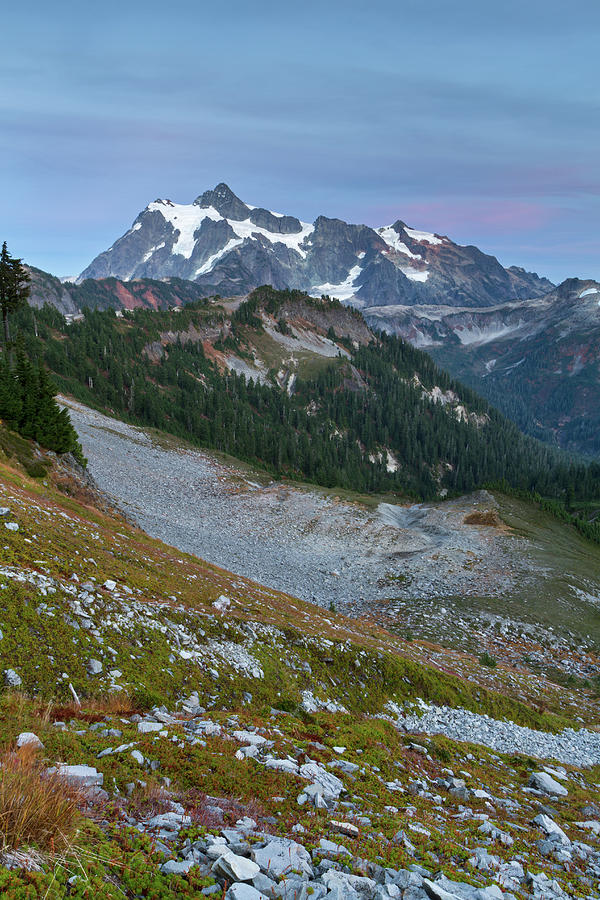 Evening view of Mount Shuksan #1 Photograph by Michael Russell
