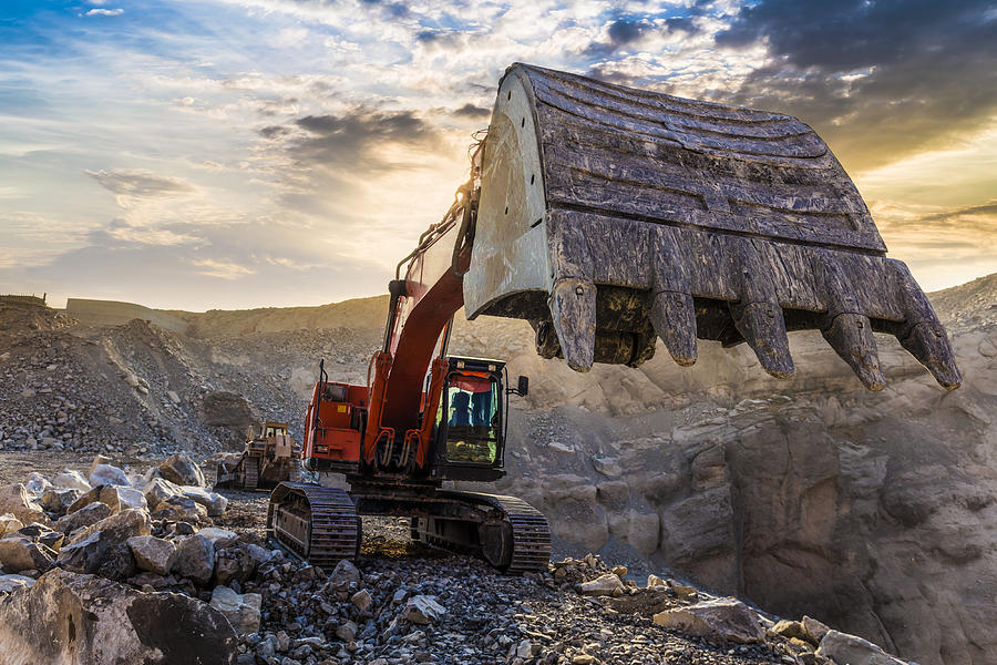Excavator working at Mining site #1 Photograph by Guvendemir Excavator working at Mining site #1 Photograph by Guvendemir