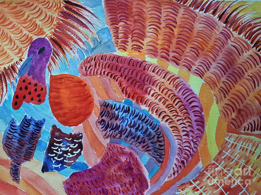 Abstract Painting - Exploding Turkey by L A Feldstein