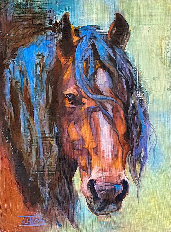 Horse Painting - Fabio #1 by Pam Tullos