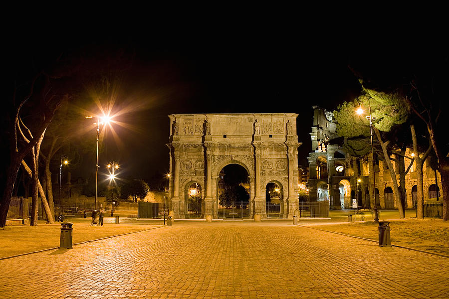 Facade of a triumphal arch, Arch Of Constantine, Rome, Italy #1 Photograph by Glowimages