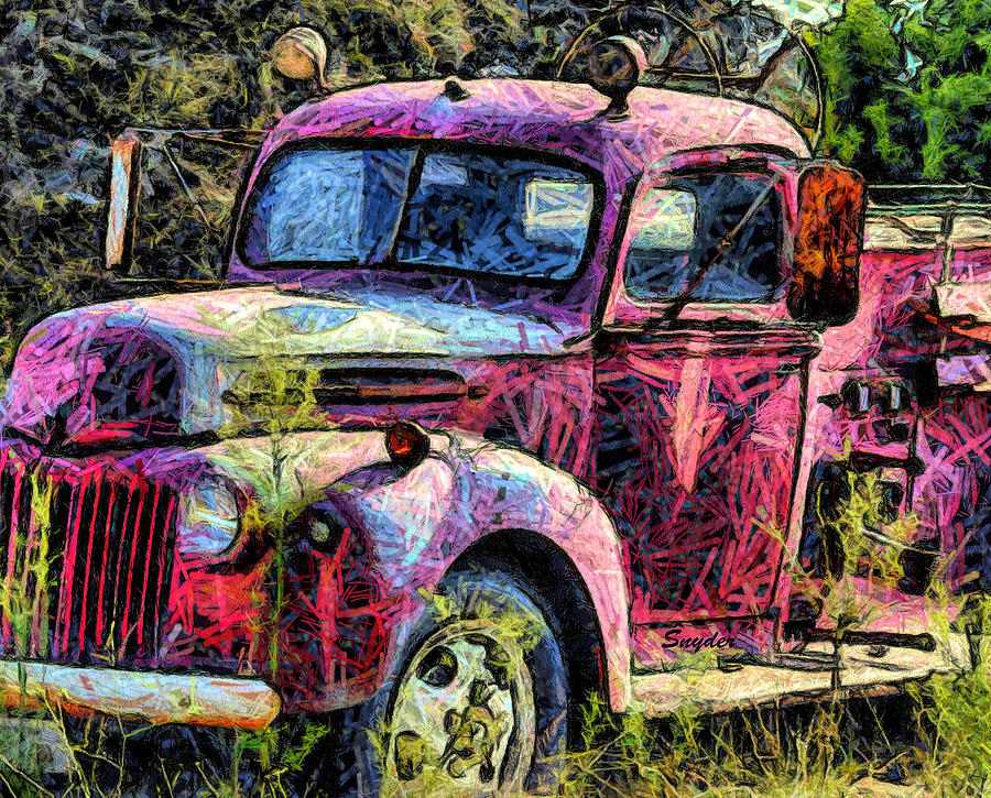 Faded Red Fire Truck 2 #1 Photograph by Floyd Snyder