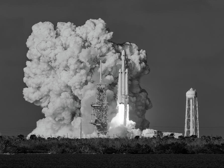 Falcon Heavy Test Flight #1 Photograph by Ron Dubin