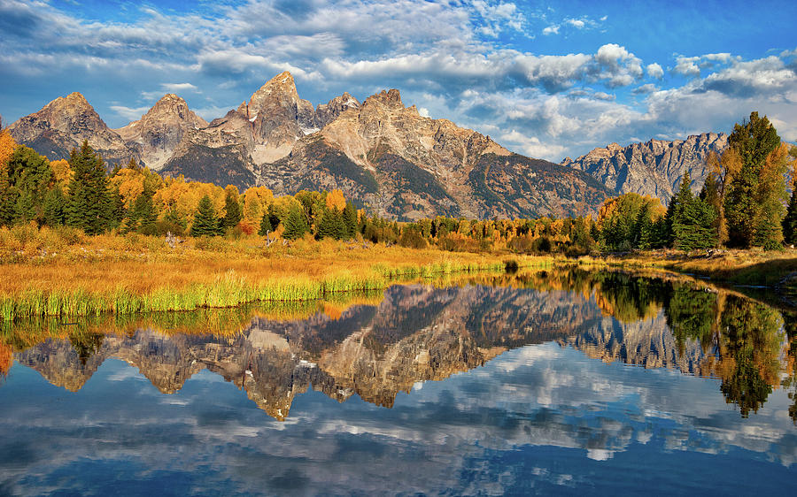 Fall Reflections in the Tetons #1 Photograph by Darren White