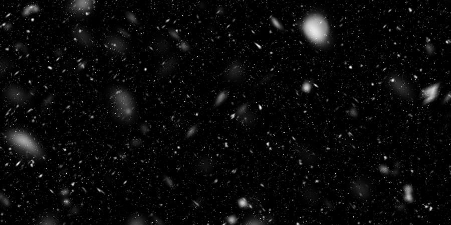 Falling snow on black background #1 Photograph by Olga Siletskaya