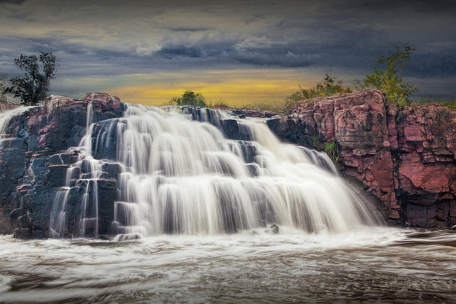 Falls Park Water Falls in Sioux Falls South Dakota #1 Photograph by Randall Nyhof