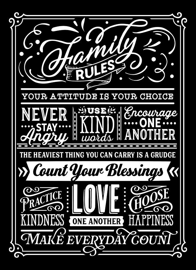 Family Rules Digital Art by Sambel Pedes