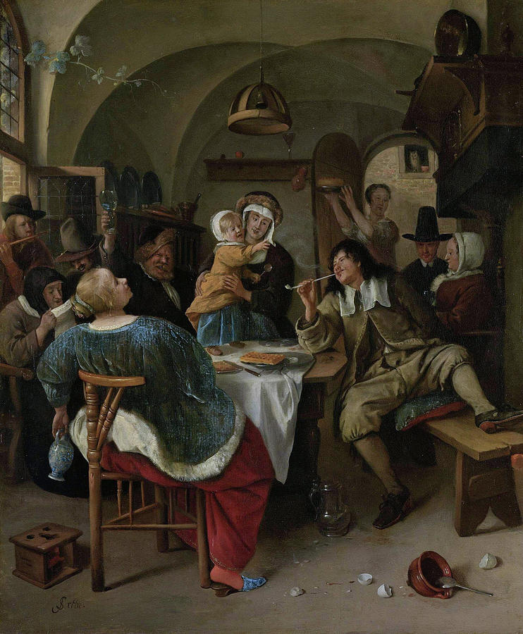 Family scene Painting by Jan Steen | Fine Art America