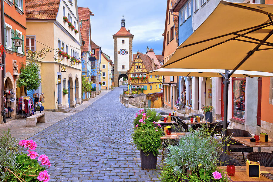 Famous Plonlein gate and cobbled street of historic town of Roth #1 Photograph by Brch Photography