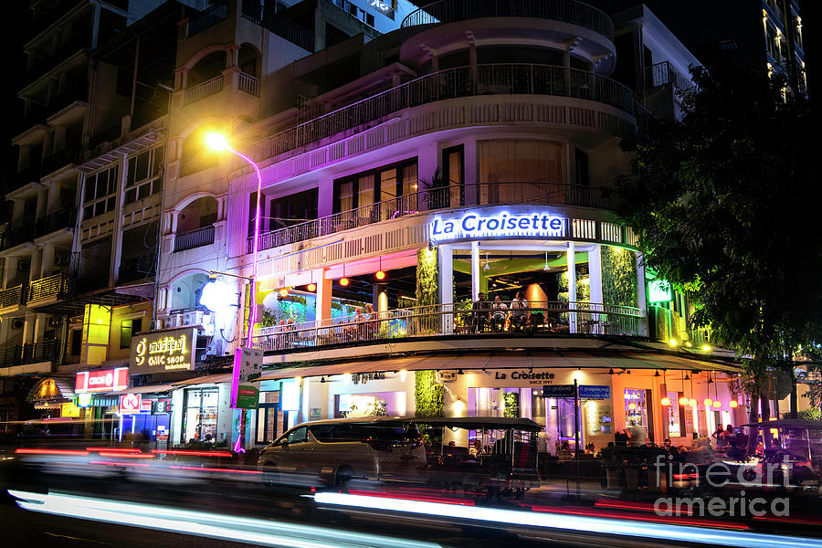 Famous Restaurant In Downtown Phnom Penh Street In Cambodia Photograph