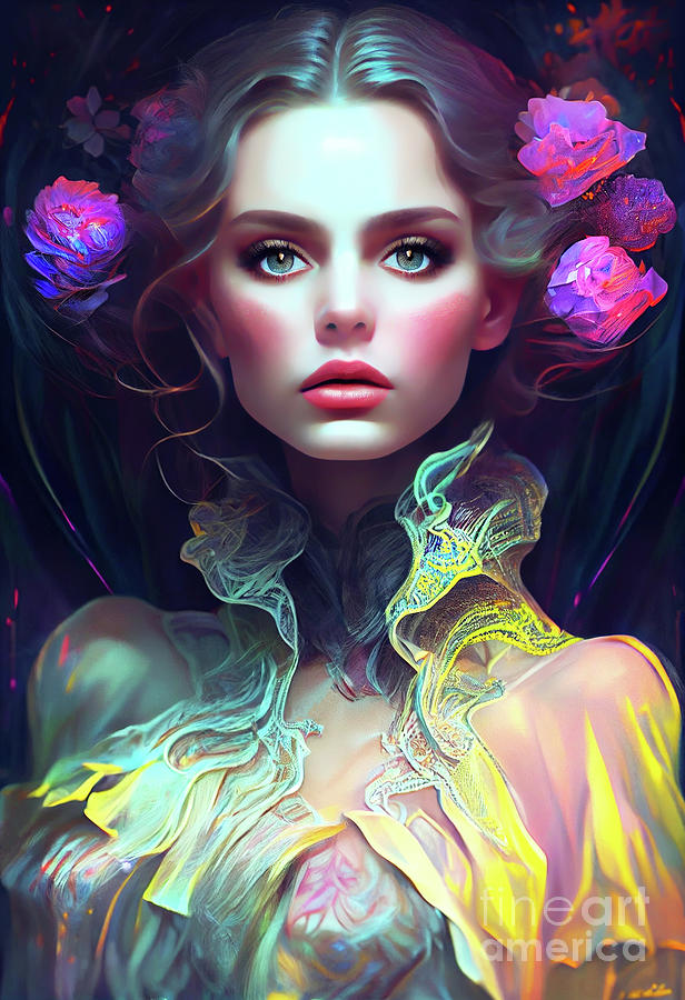 Abstract Digital Art - Fantasia Woman 12 by Mark Ashkenazi