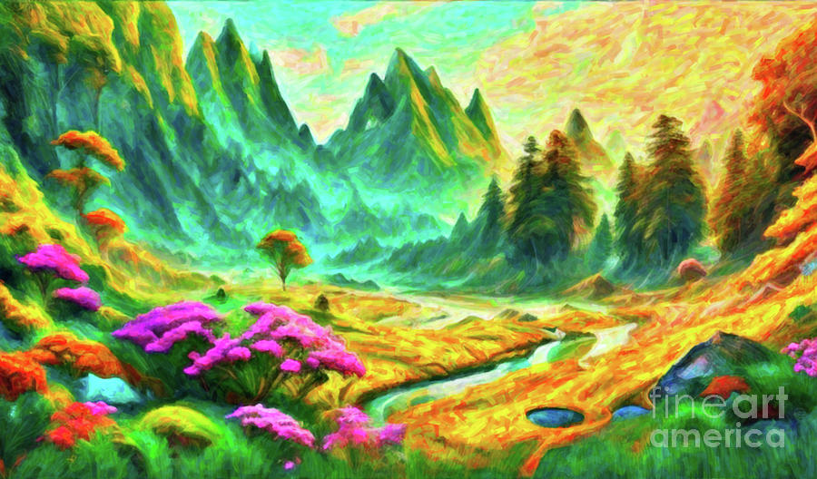 The beauty of nature watercolor painting 10 Painting by Digitly