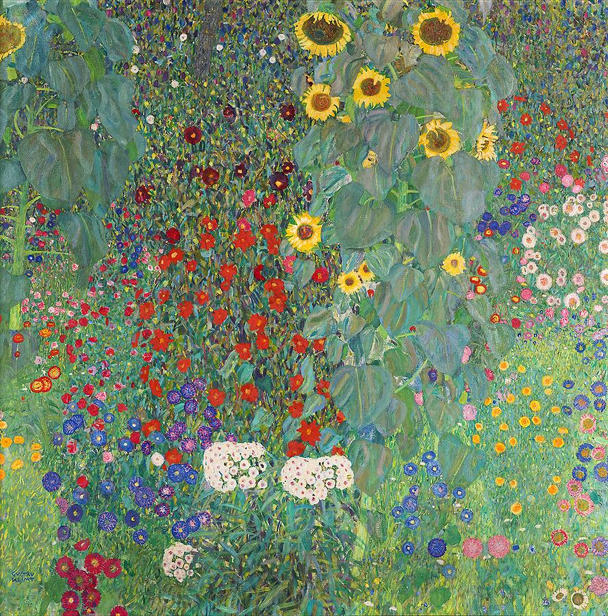 Gustav Klimt Painting - Farm Garden with Sunflowers #1 by Gustav Klimt