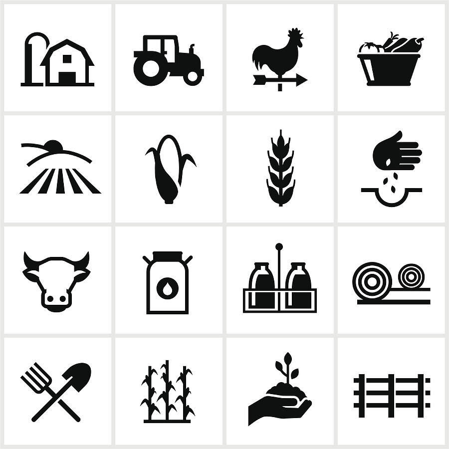 Farming and Agriculture Icons #1 Drawing by Appleuzr