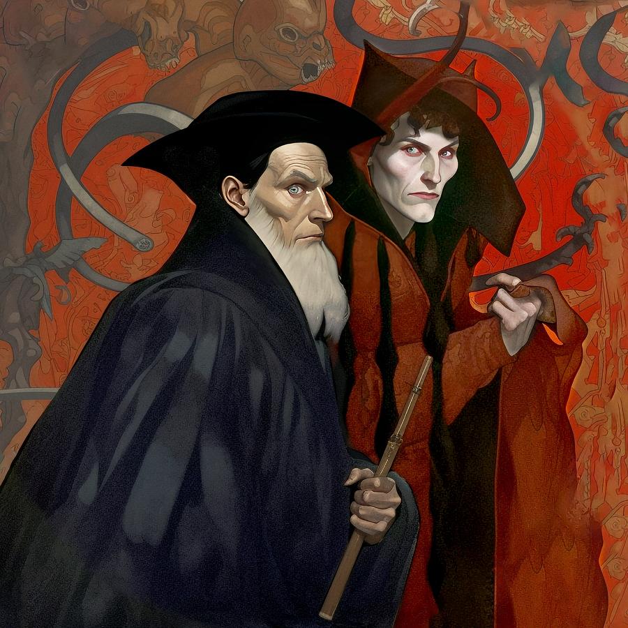 Faust Sells His Soul To Mephistopheles Painting