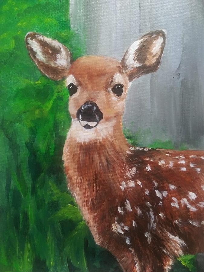 Fawn #1 Painting by Ellen Canfield