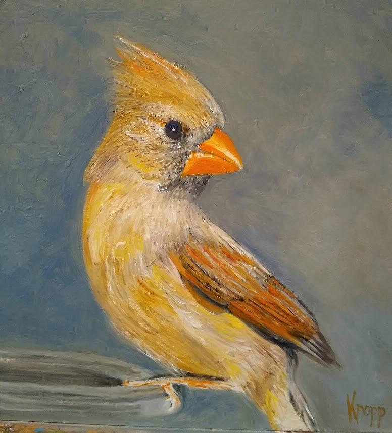 Female Cardinal #1 Painting by Kathy Knopp