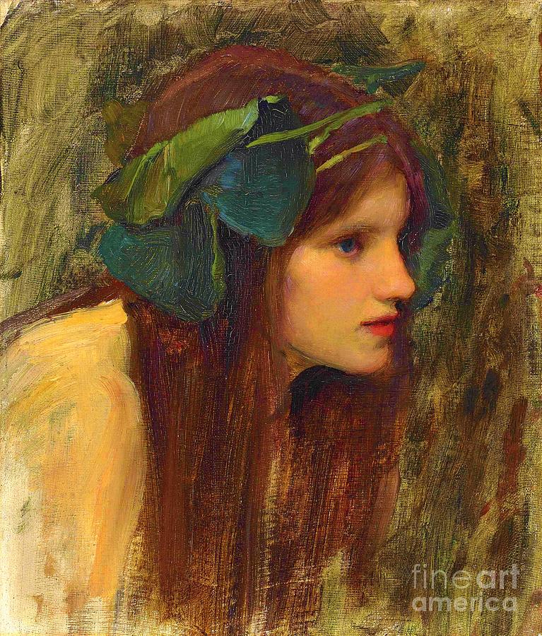 Female head study for A Naiad Painting by John William Waterhouse