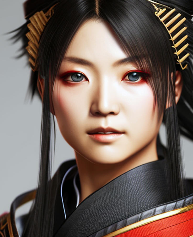 Female Samurai #1 Digital Art by Robert Lancione - Pixels