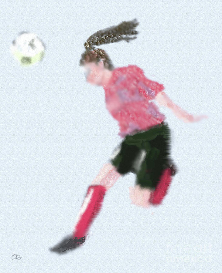 Soccer Digital Art - Female Soccer Player #1 by Arlene Babad