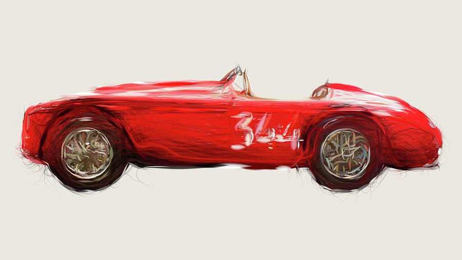 Ferrari 166 MM Drawing #1 Digital Art by CarsToon Concept